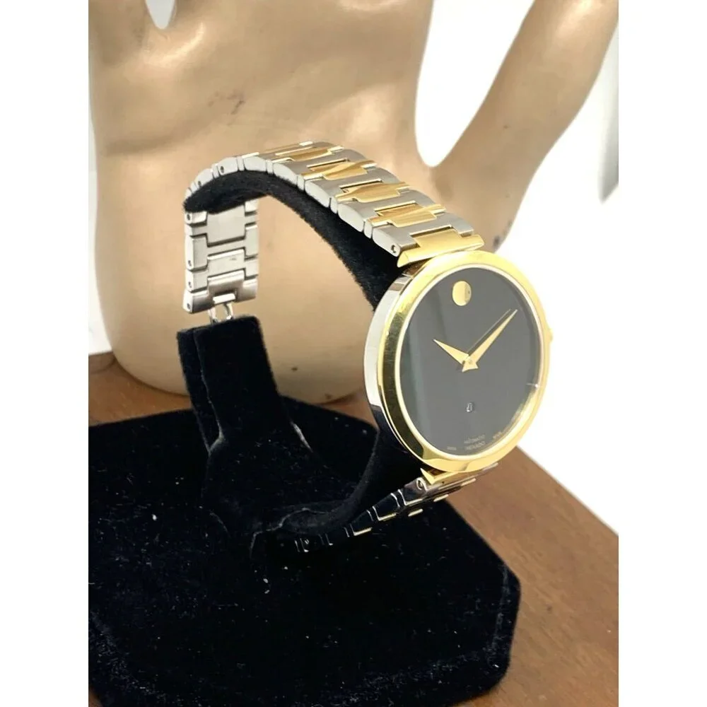 Movado Women's Watch 0607679 Museum Black Dial Swiss Automatic 2-Tone Steel 32mm